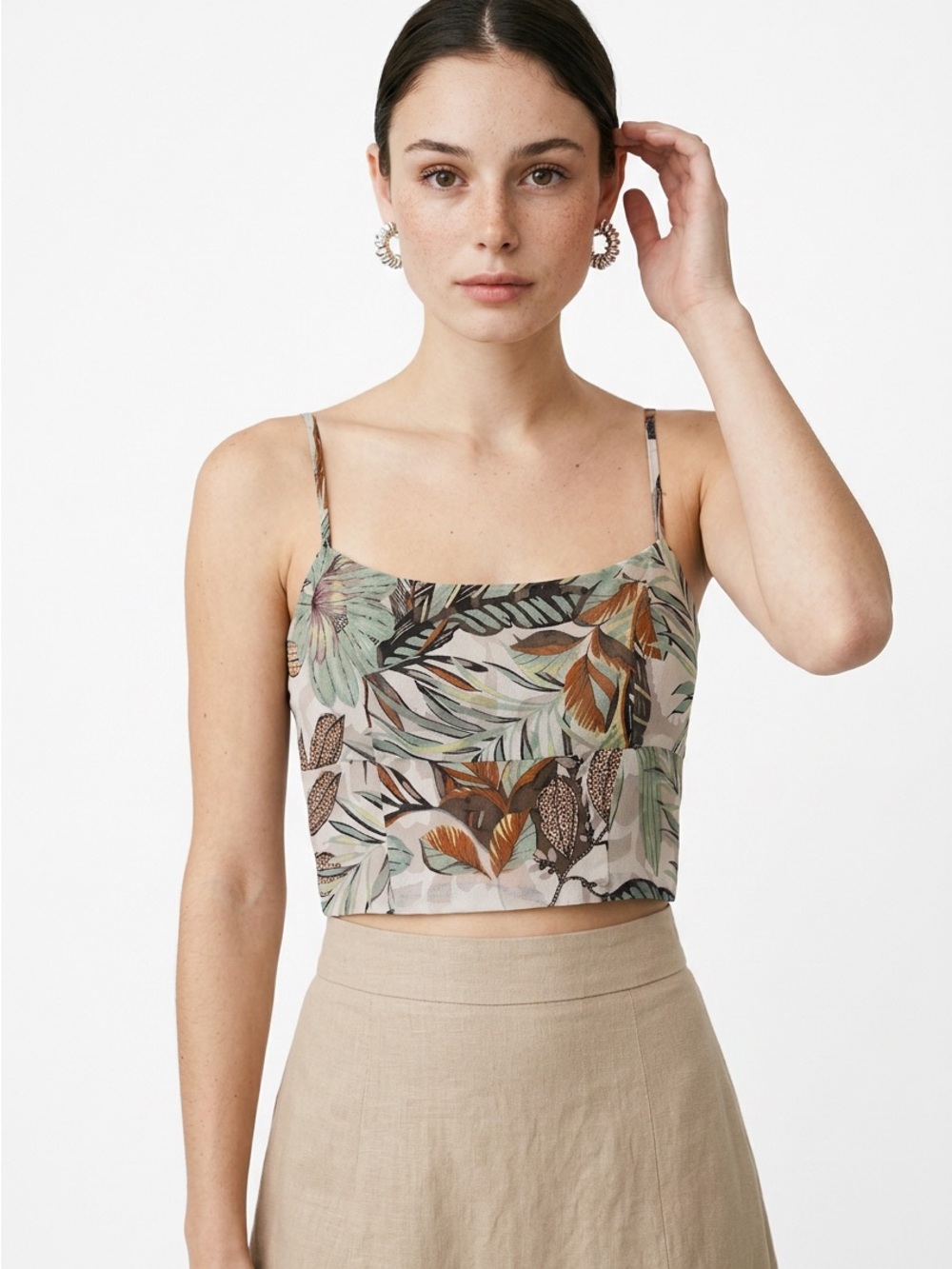 Super Natural by Secret Mission Juniors Medium Tropical Paradise Sandra Crop Top